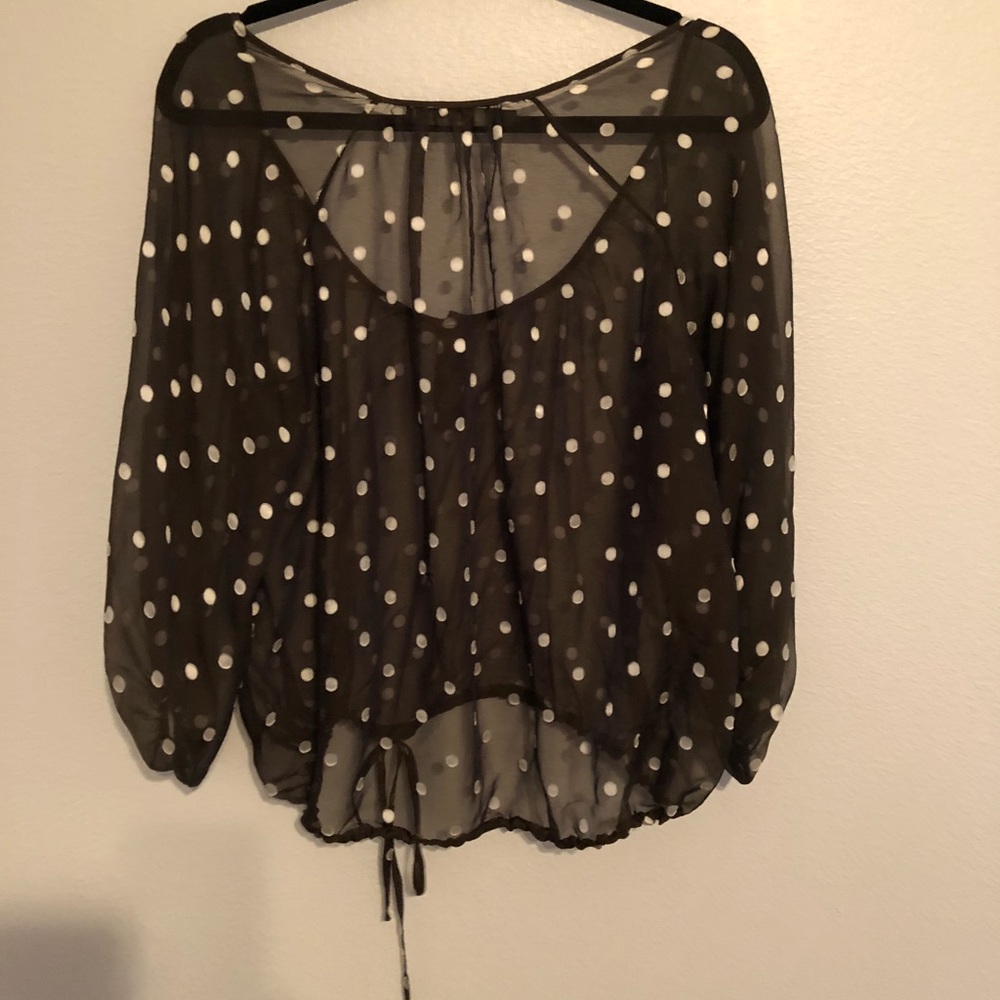 Patterson Kincaid sheer polka dot top